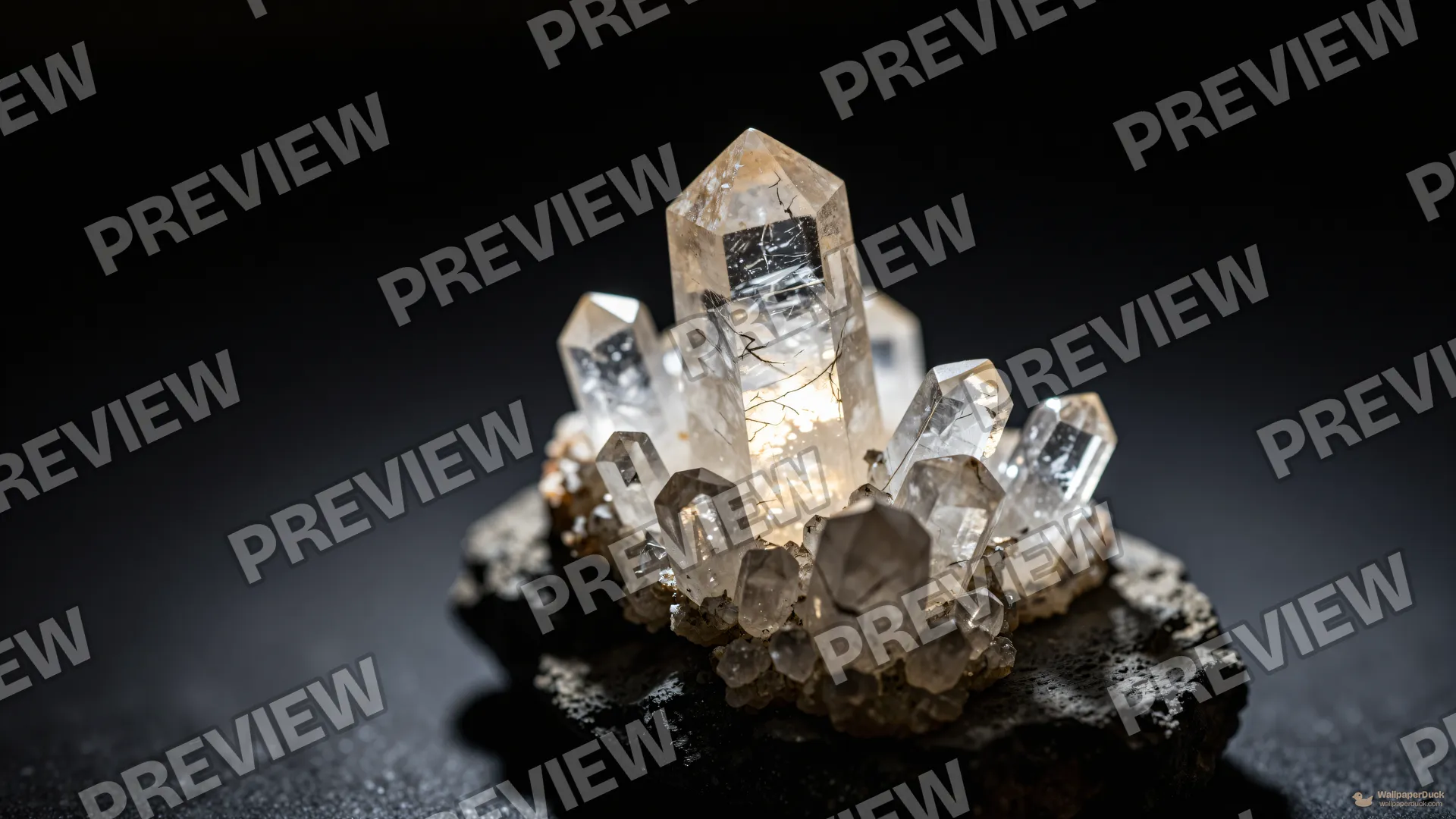 Quartz Basalt Transmission — Crystals & minerals 4K wallpaper
