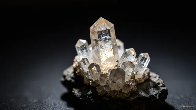 Quartz Basalt Transmission — Crystals & minerals 4K wallpaper