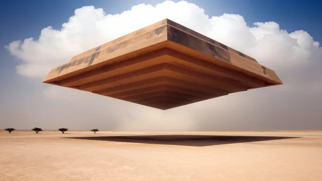 Inverted Ziggurat Suspended — Ters Ziggurat 4K wallpaper