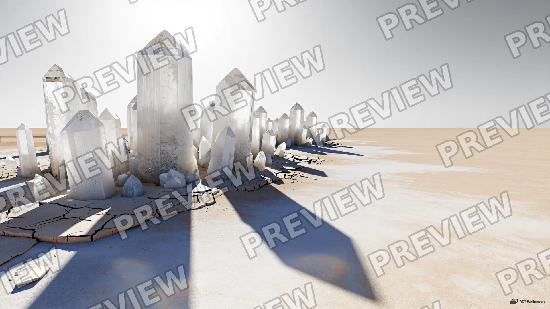 Quartz Crystal Desert Basin — Quartz desert 4K wallpaper