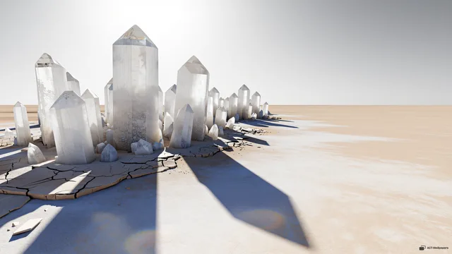 Quartz Crystal Desert Basin — Quartz desert 4K wallpaper