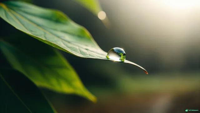 Dawn Dew Leaf Macro — Botanical macro 4K wallpaper