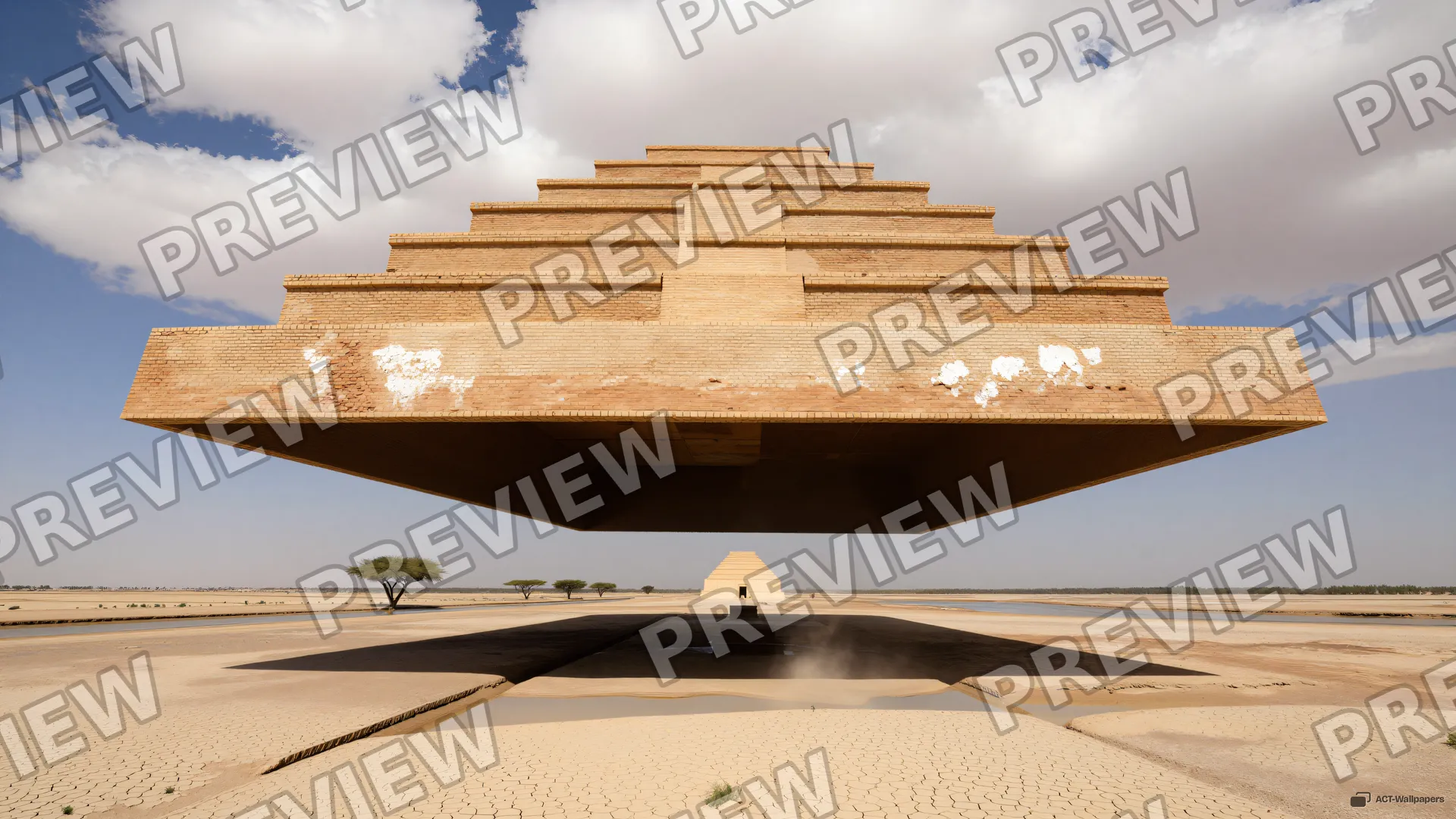 Inverted Ziggurat Shadow — Ters Ziggurat 4K wallpaper