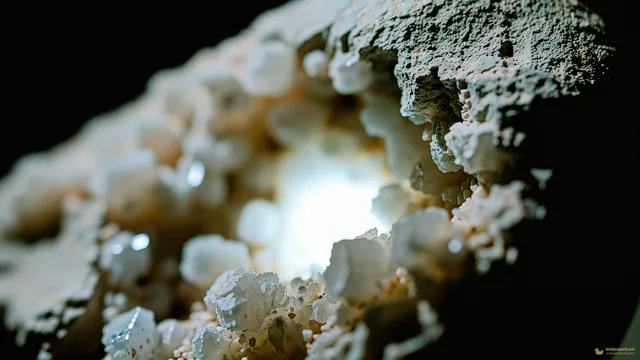 Selenite Basalt Transmission — Crystals & minerals 4K wallpaper