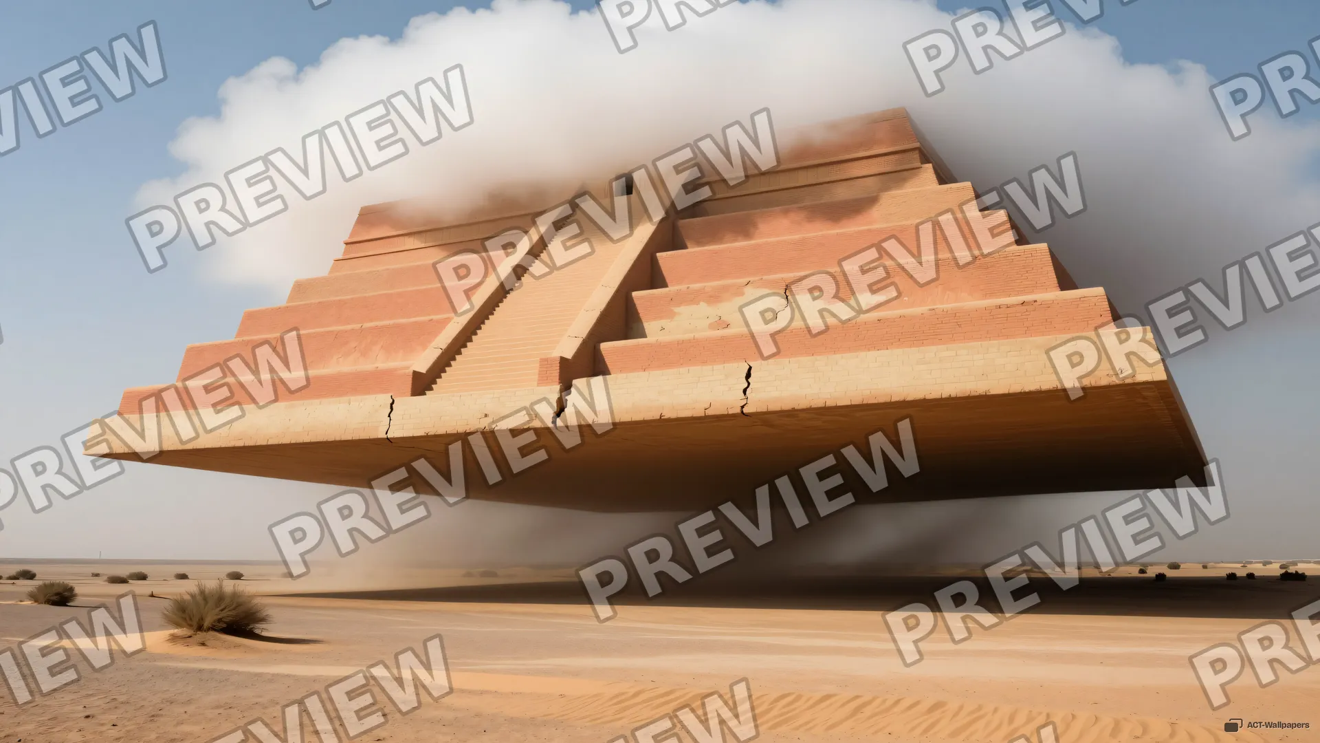 Inverted Ziggurat Suspended — Ters Ziggurat 4K wallpaper