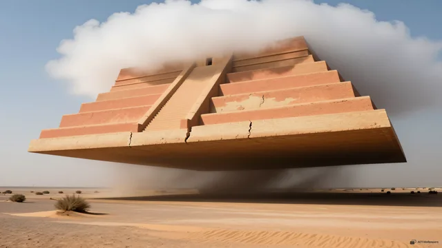 Inverted Ziggurat Suspended — Ters Ziggurat 4K wallpaper