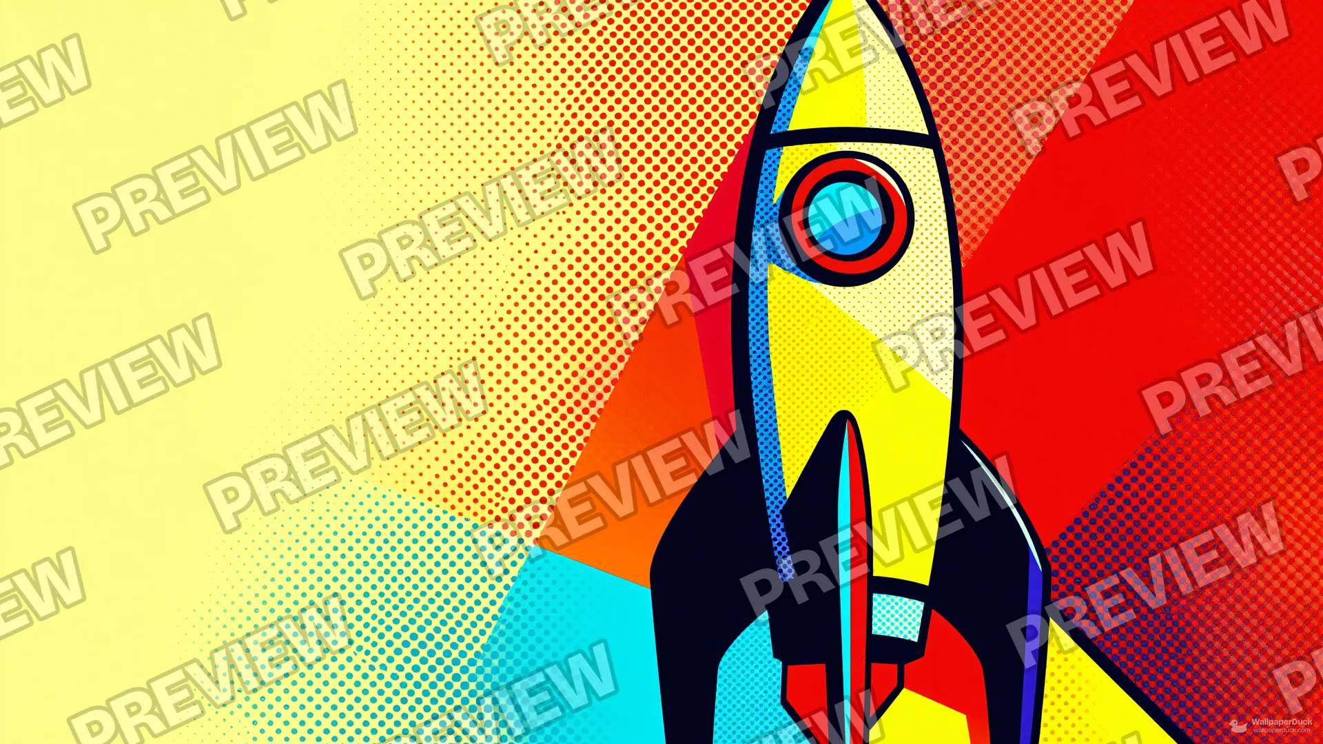 Fractured Rocket Pop Art — Retro pop art 4K wallpaper