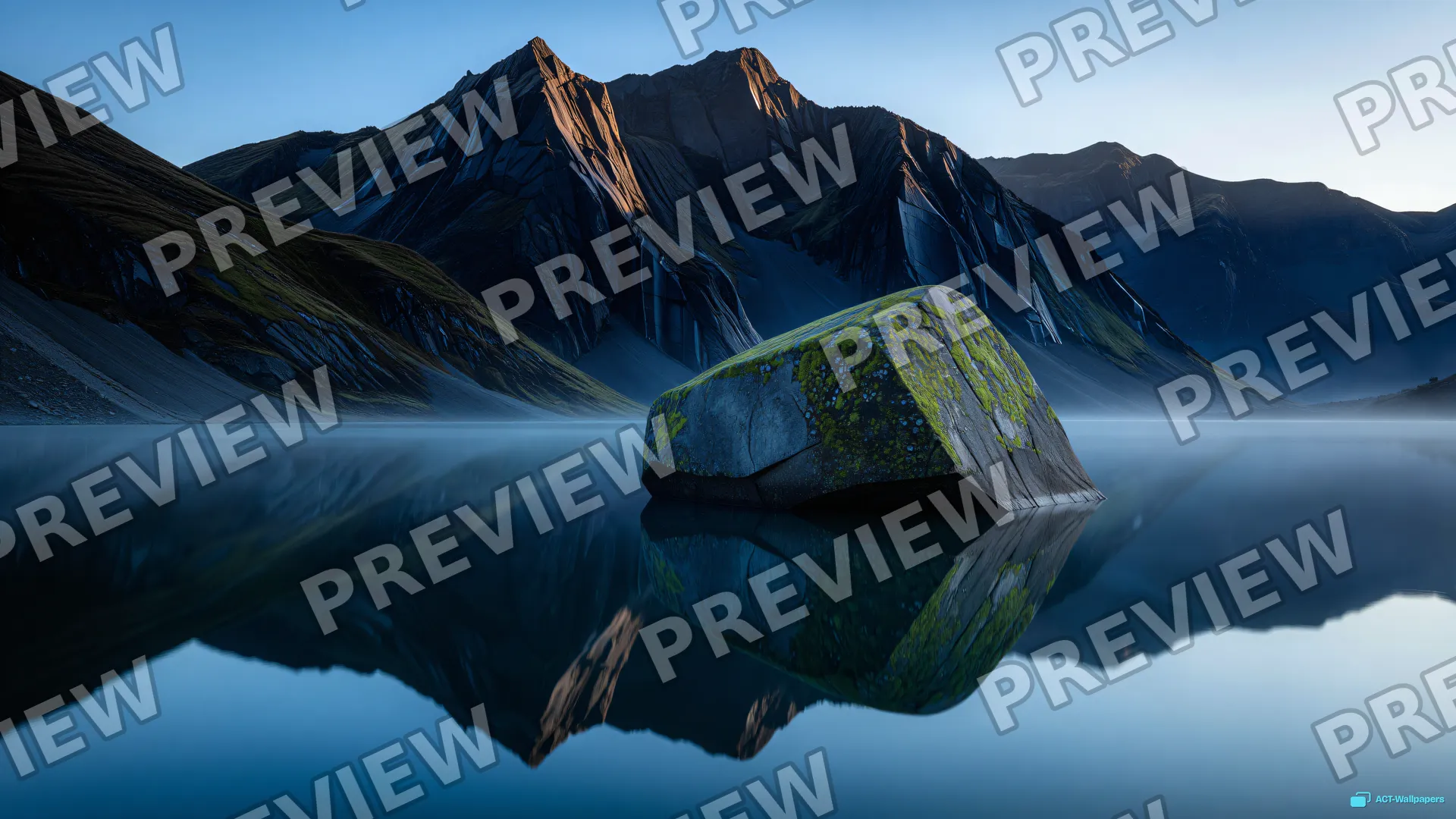 Glacial Mirror Valley — Stone & water 4K wallpaper