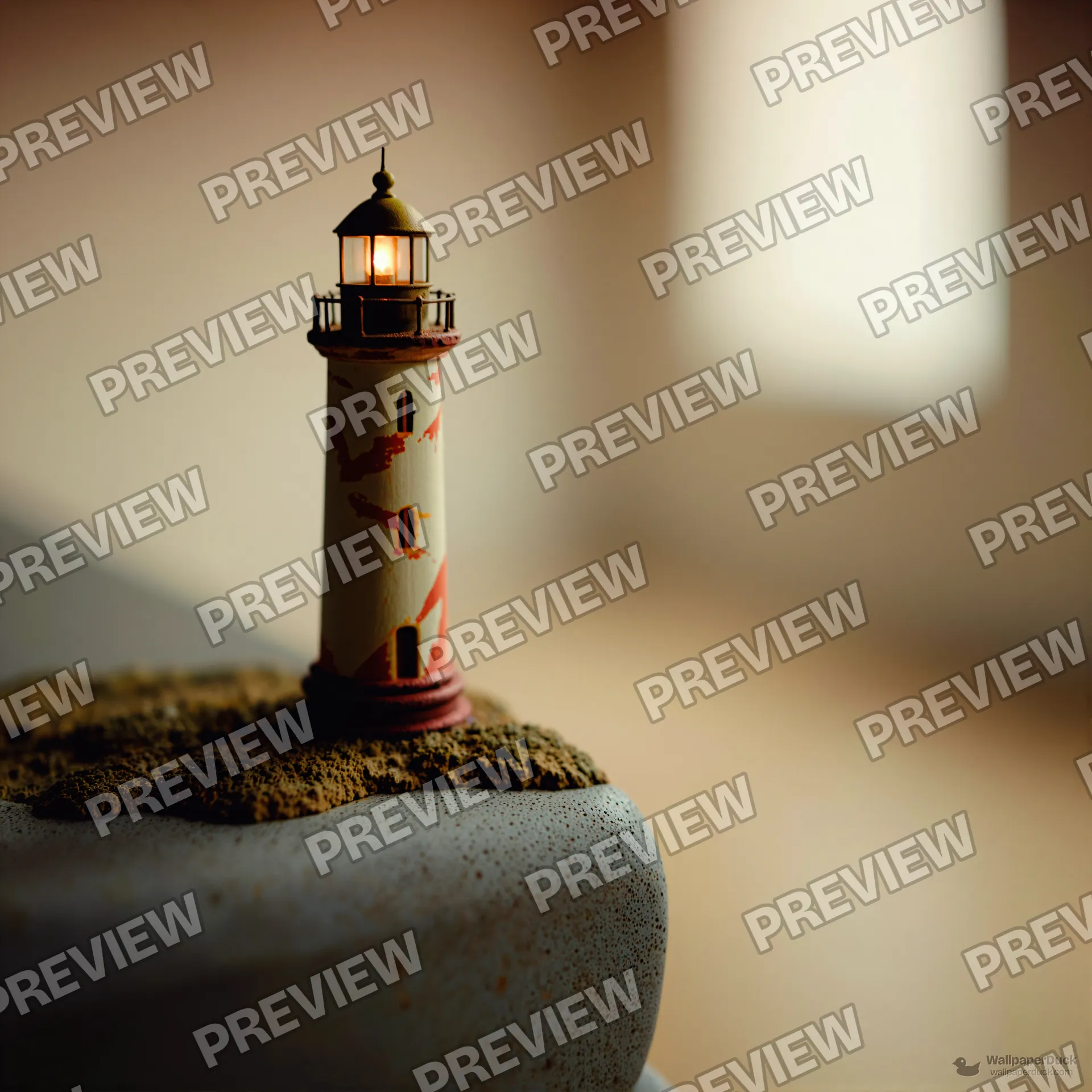 Miniature Lighthouse — Miniature worlds 4K wallpaper