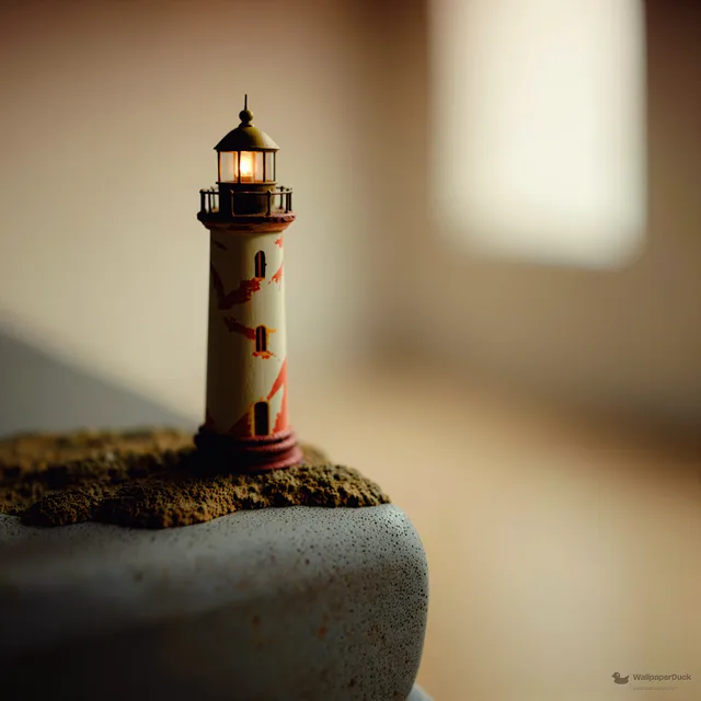 Miniature Lighthouse — Miniature worlds 4K wallpaper