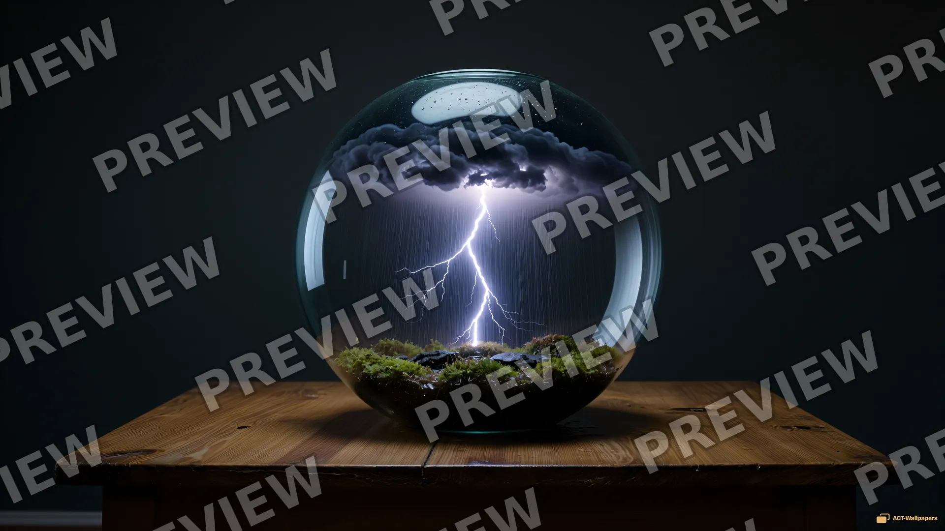 Inverted Glass Storm — Inverted storm terrarium 4K wallpaper