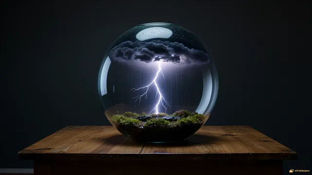 Inverted Glass Storm — Inverted storm terrarium 4K wallpaper