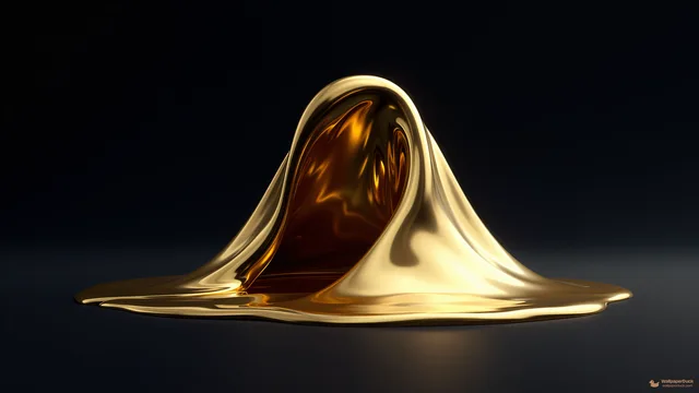 Molten Gold Fold — Liquid forms 4K wallpaper