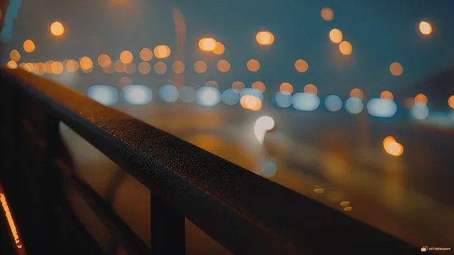 Rain-Slicked Iron Anchor — Night city bokeh 4K wallpaper