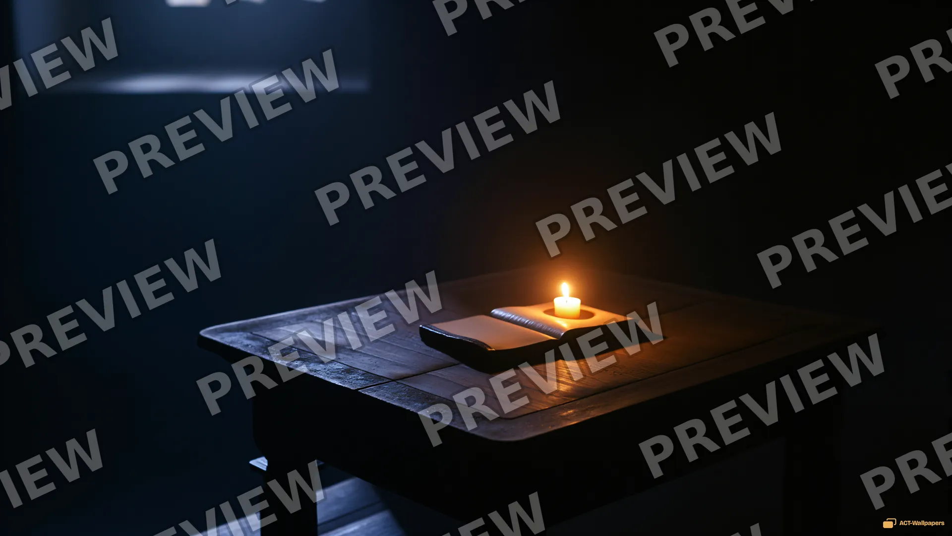 Candlelight in Stone — Dark interiors 4K wallpaper