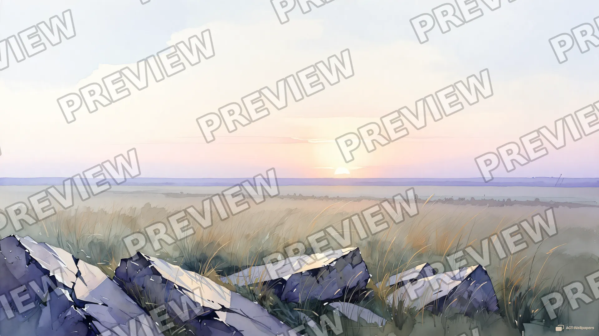 Alpine Dusk in Watercolour — Watercolour & impressionism 4K wallpaper
