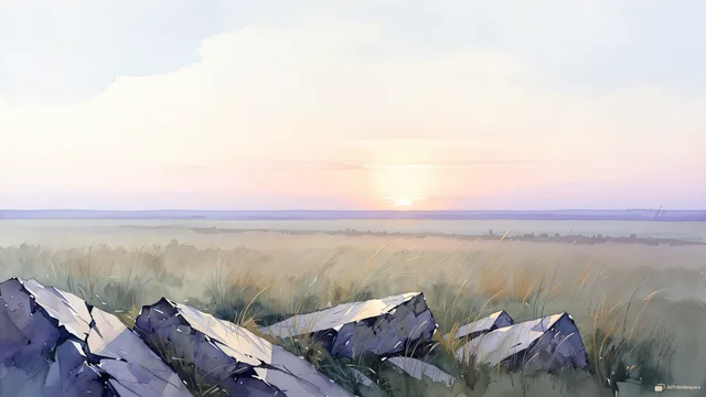 Alpine Dusk in Watercolour — Watercolour & impressionism 4K wallpaper