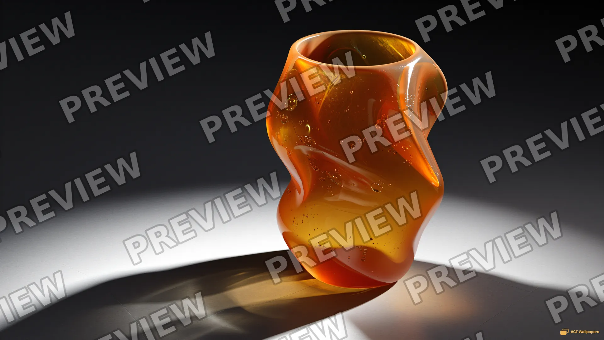 Twisted Amber Vase — Glass sculpture 4K wallpaper