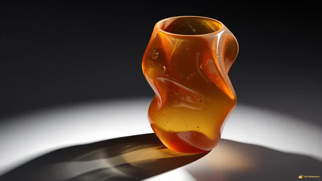 Twisted Amber Vase — Glass sculpture 4K wallpaper
