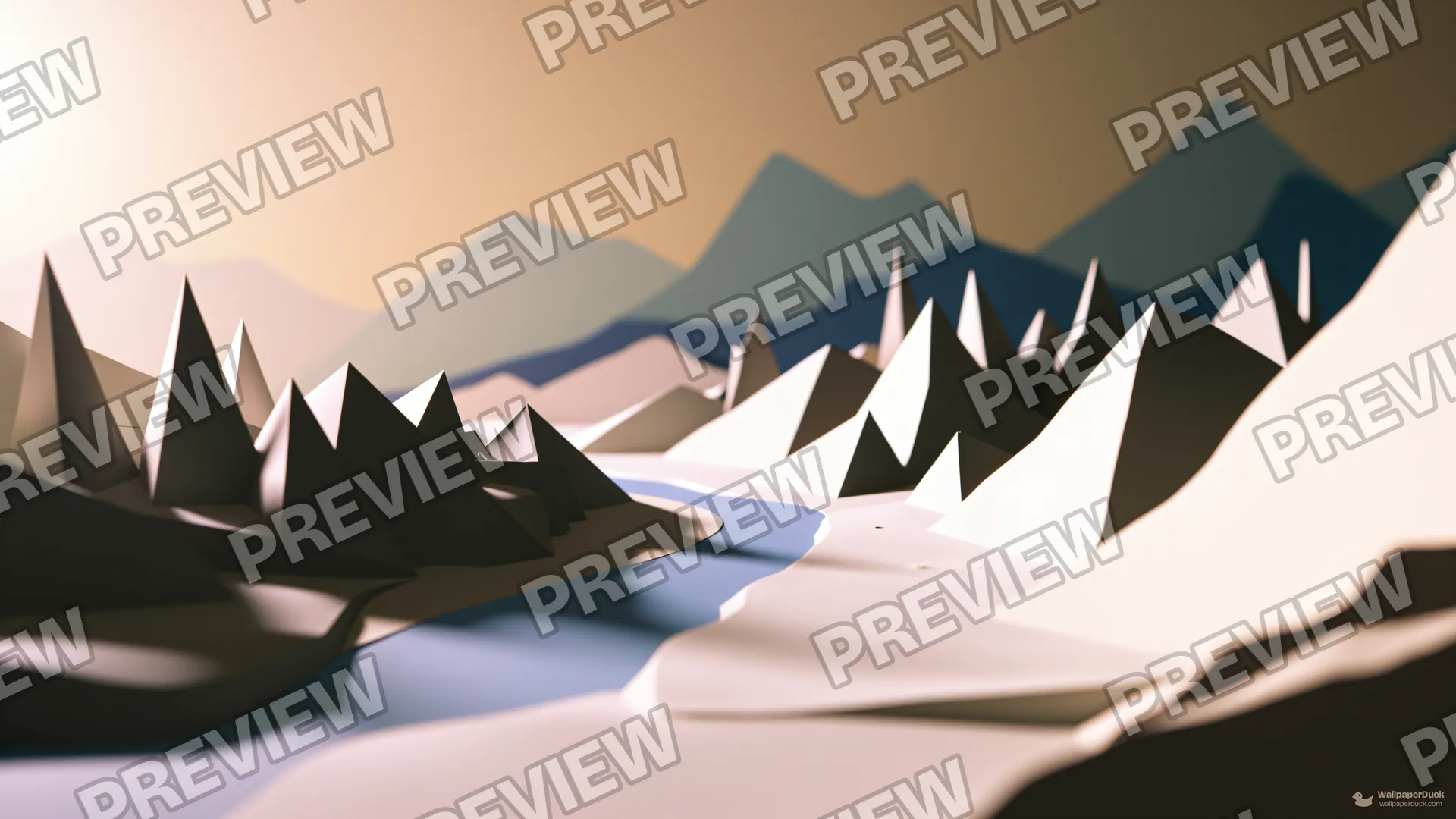 Paper Mountain Diorama — Paper dioramas 4K wallpaper