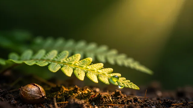 Translucent Fern Frond — Botanical macro 4K wallpaper