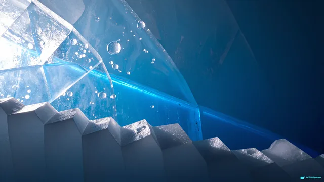 Frozen Lattice Depth — Ice macro 4K wallpaper