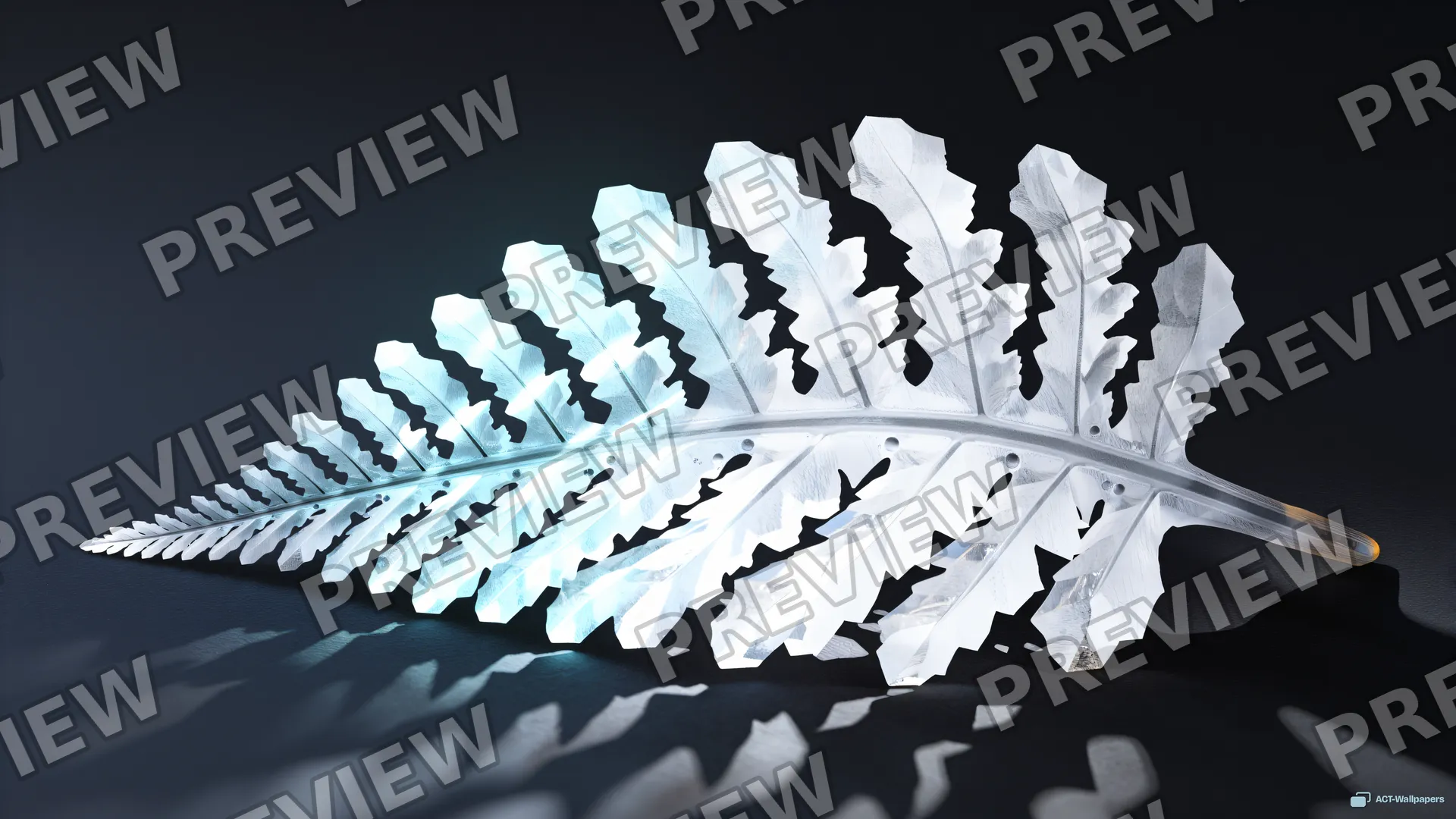 Quartz Fern Frond — Crystal botanicals 4K wallpaper