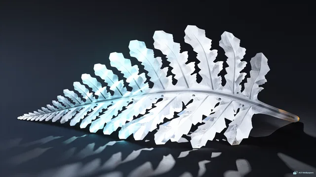 Quartz Fern Frond — Crystal botanicals 4K wallpaper