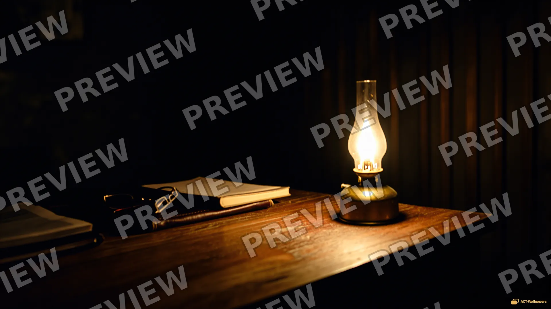Study Lamp Glow — Dark interiors 4K wallpaper