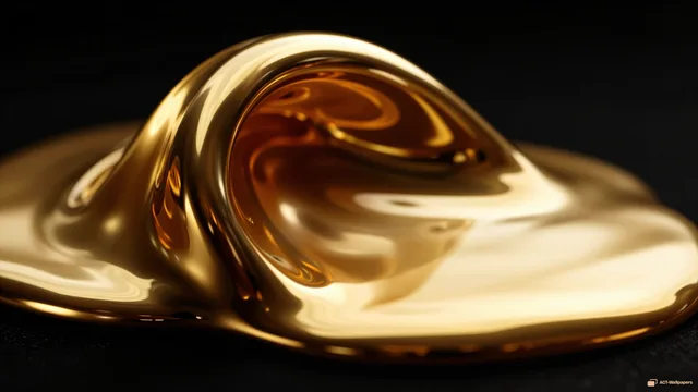 Molten Gold Fold — Chrome texture 4K wallpaper