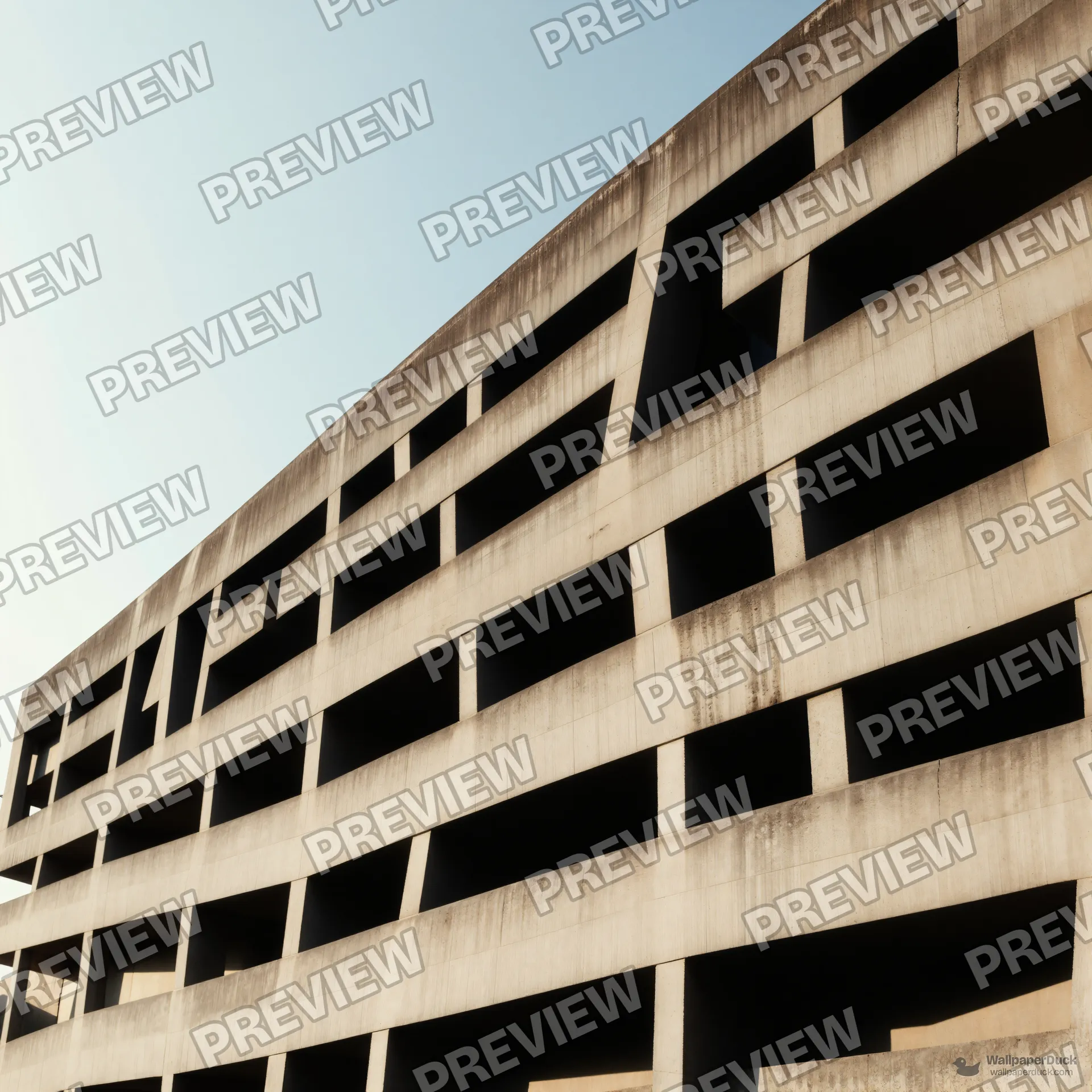 Concrete Cantilever Sky — Brutalist architecture 4K wallpaper