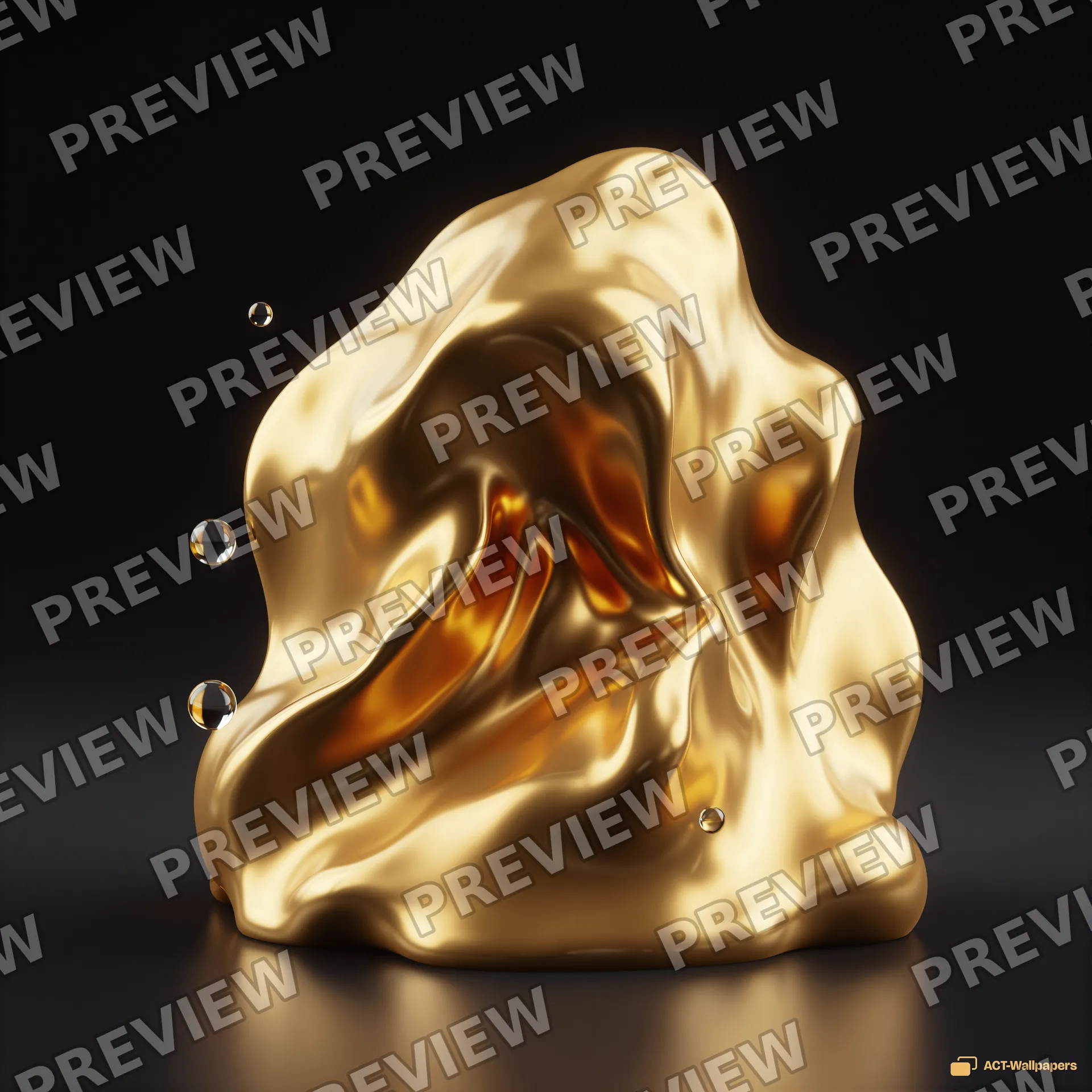 Molten Gold Fold — Liquid forms 4K wallpaper
