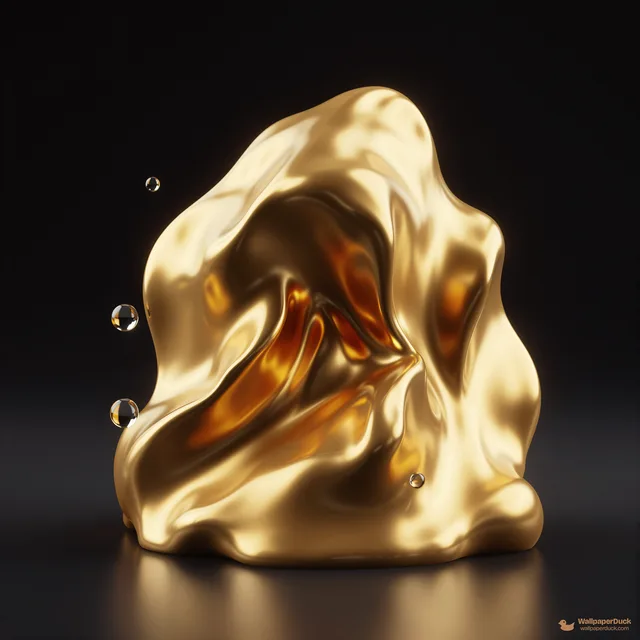 Molten Gold Fold — Liquid forms 4K wallpaper