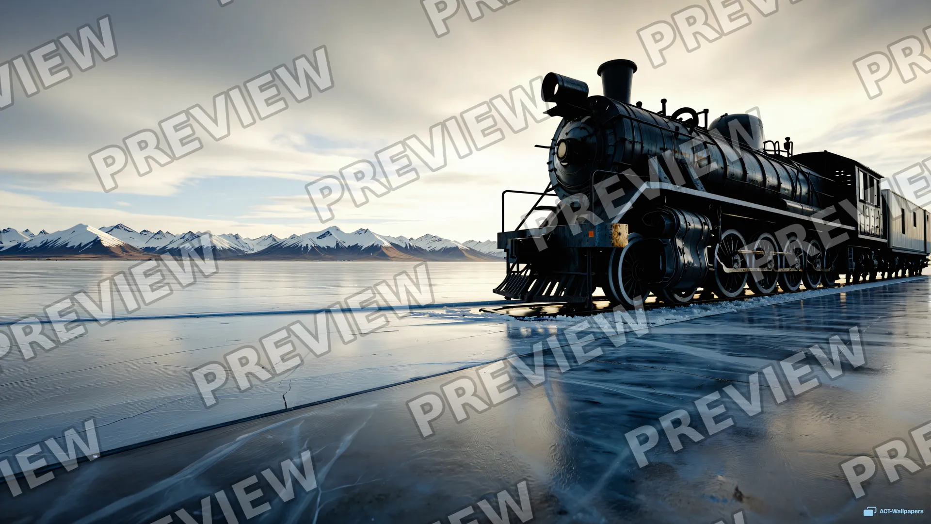 Iron On Ice — Train on the glacier 4K wallpaper