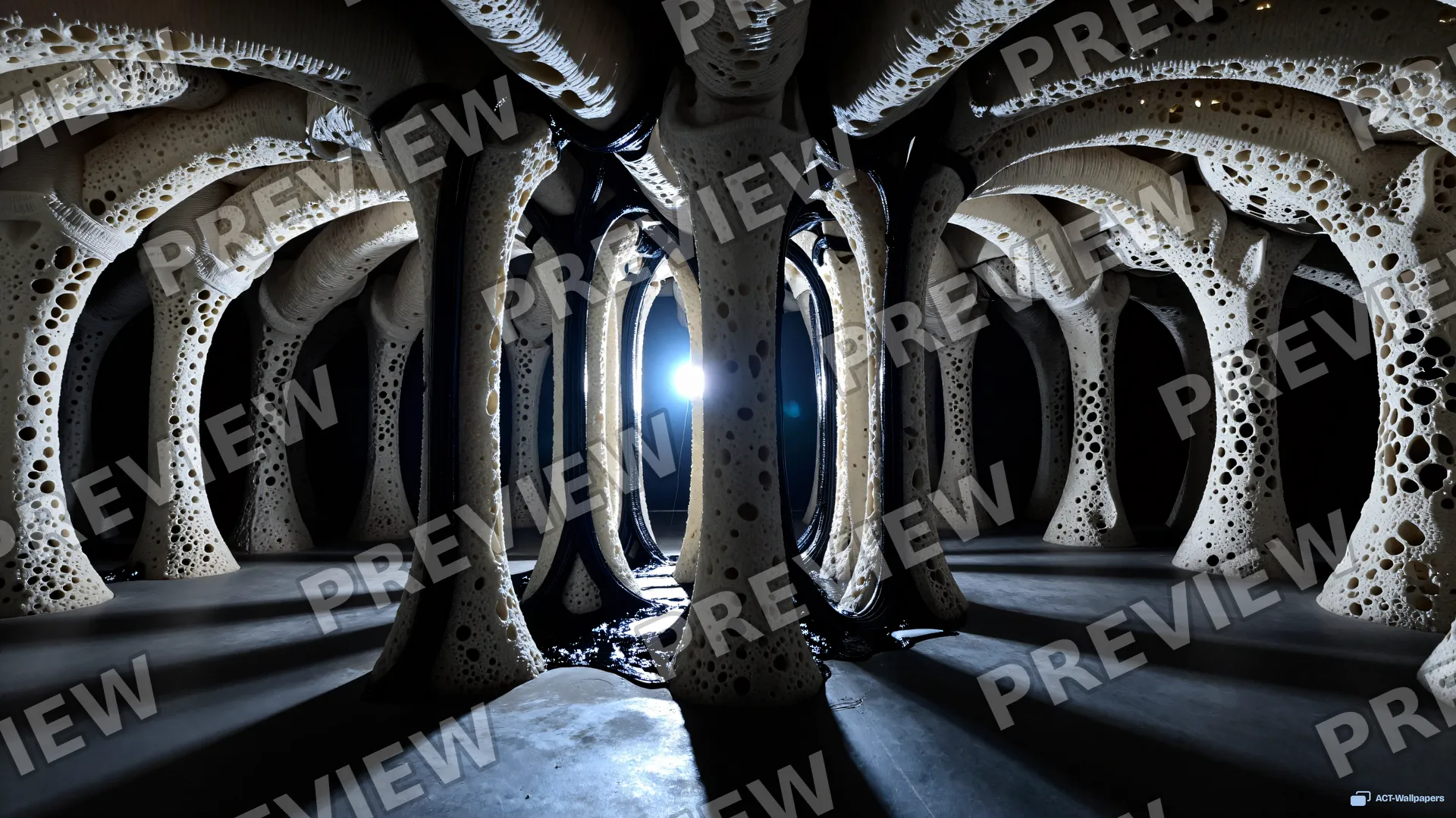 Porous Skeletal Chamber — Biomechanical 4K wallpaper