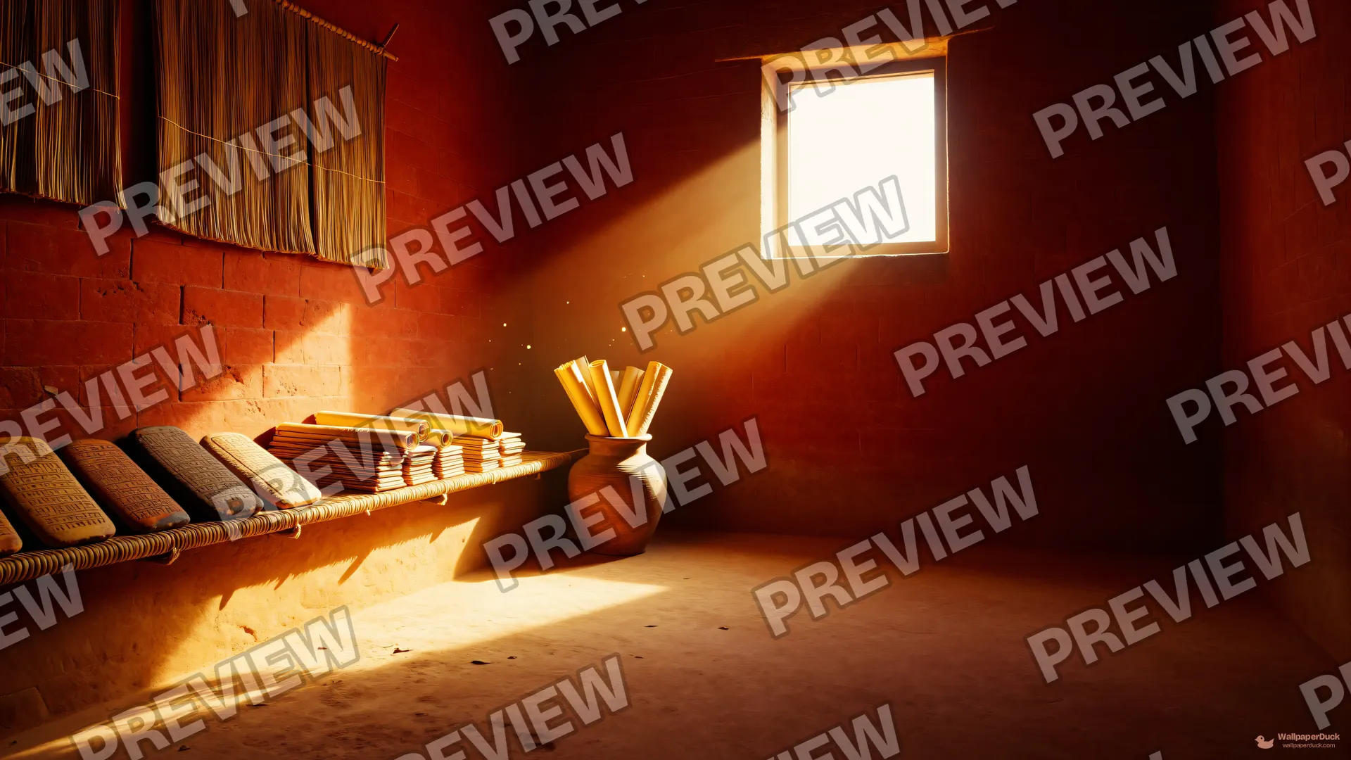 Babylonian Light Shaft — Babil kutuphanesi 4K wallpaper