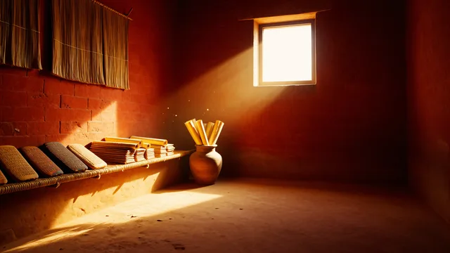 Babylonian Light Shaft — Babil kutuphanesi 4K wallpaper