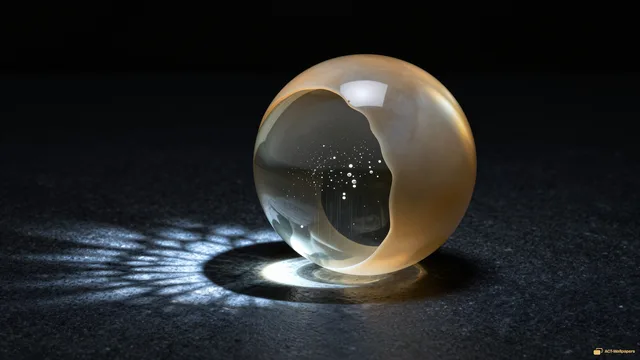 Hollow Glass Sphere Study — Glass sculpture 4K wallpaper
