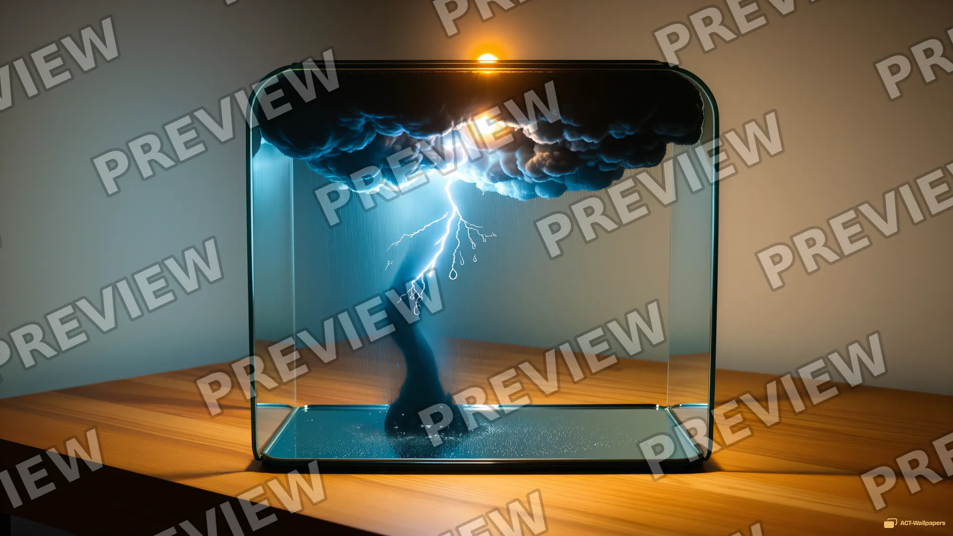 Inverted Glass Storm — Inverted storm terrarium 4K wallpaper