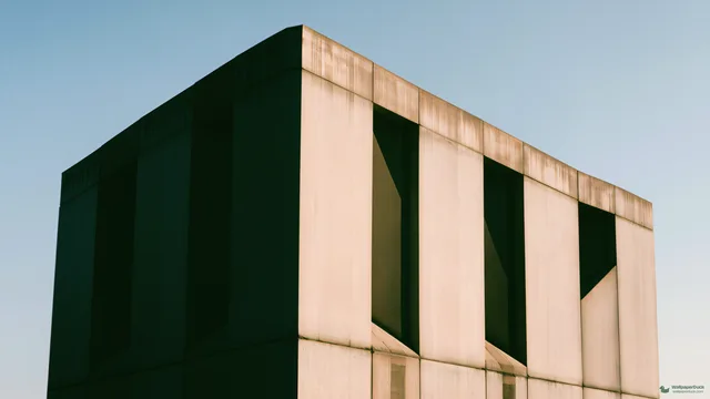 Concrete Cantilever Study — Brutalist architecture 4K wallpaper