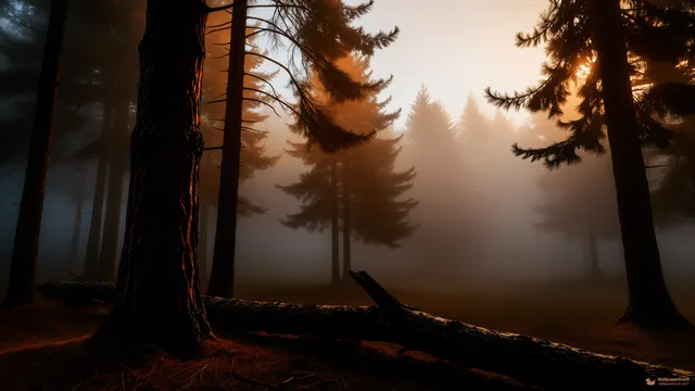 Mist Choked Pines — Layered silhouettes 4K wallpaper