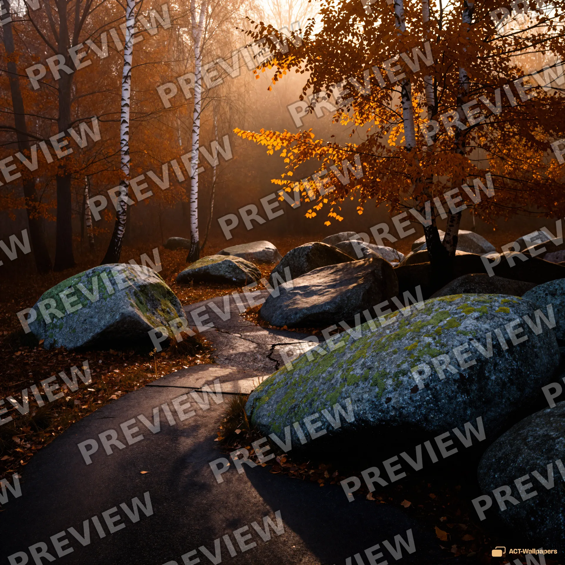 Autumn Understory Amber — Seasonal palette 4K wallpaper