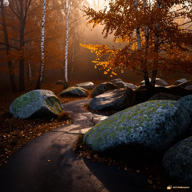 Autumn Understory Amber — Seasonal palette 4K wallpaper