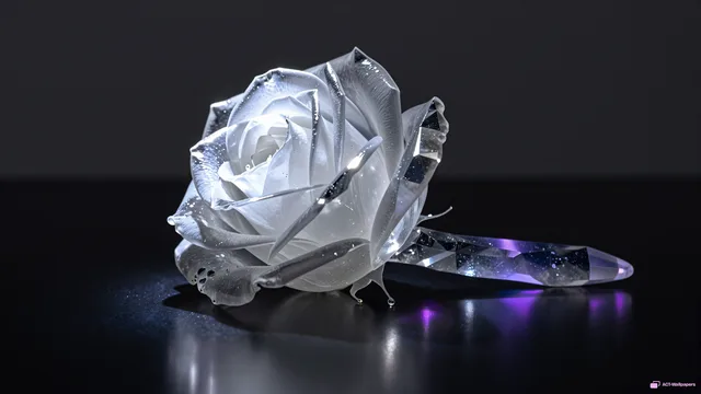 Smoky Quartz Rose — Crystal botanicals 4K wallpaper
