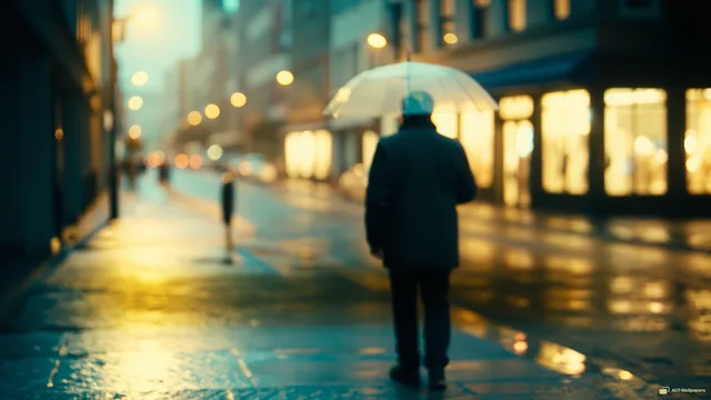 Rainy Dusk Alley — Analog cinema 4K wallpaper
