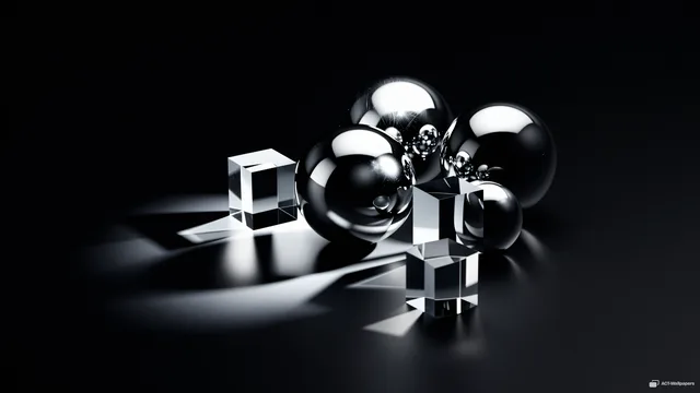 Chrome and Glass Still Life — Chrome & glass 4K wallpaper