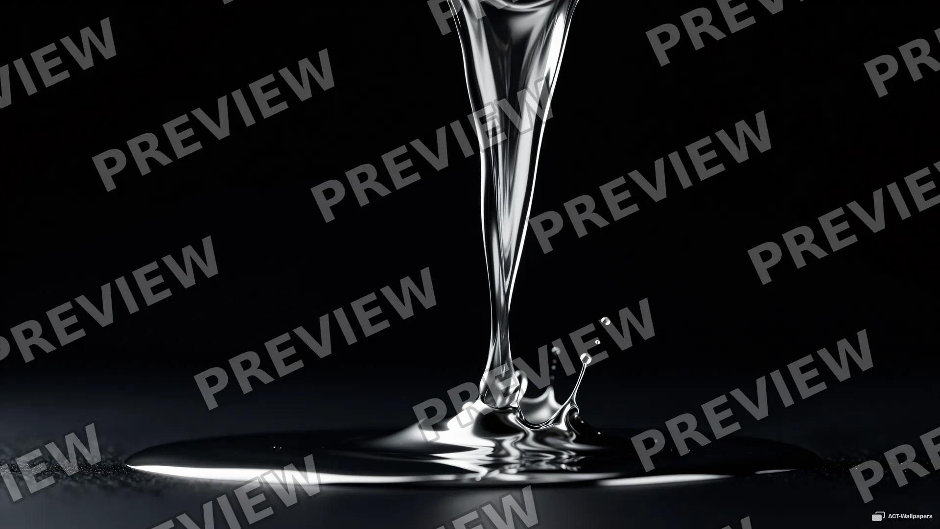 Mercury Column Pour — Chrome casting 4K wallpaper