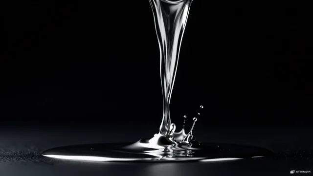 Mercury Column Pour — Chrome casting 4K wallpaper