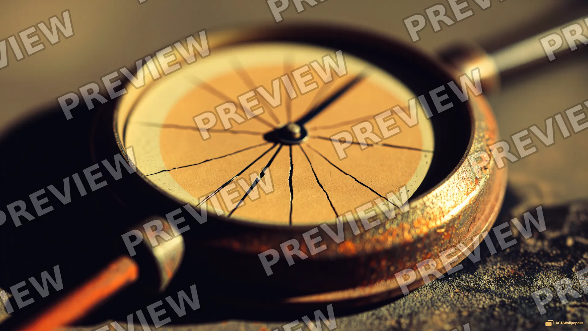 Aged Brass Chronograph Detail — Analog macro mechanics 4K wallpaper