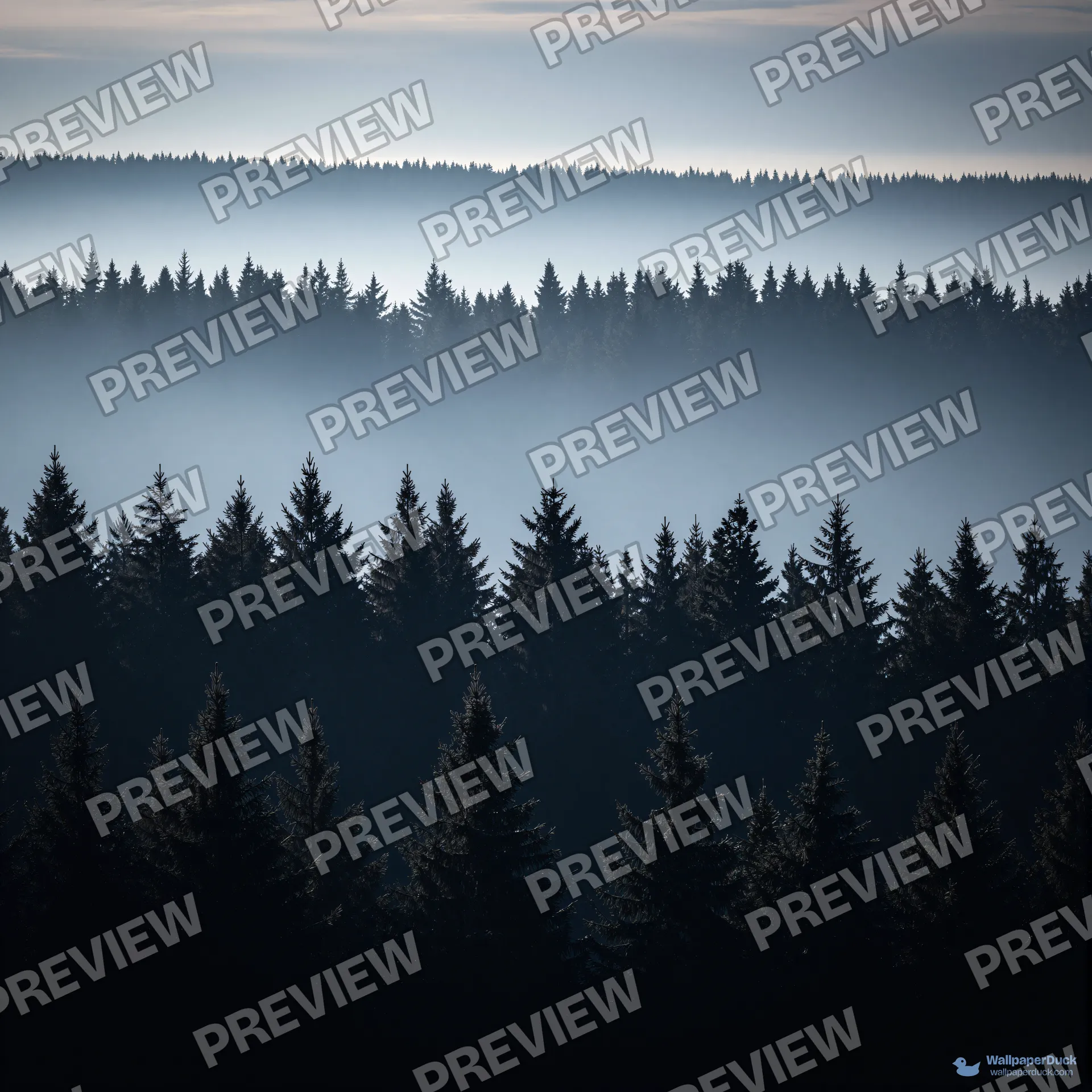 Pine Ridge Twilight Layers — Layered silhouettes 4K wallpaper